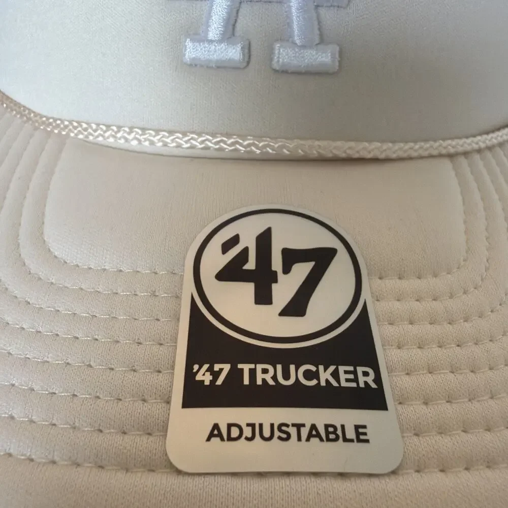 Los Angeles LA Dodgers Sand Tan Trucker Snapback ‘47 Brand Hat Baseball Cap